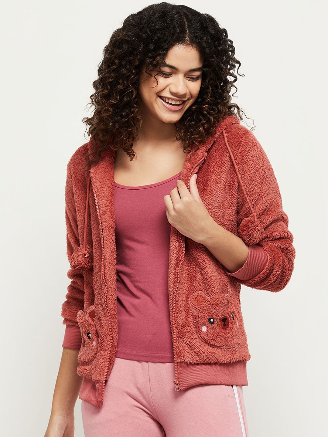 

max Women Rust Open Front Jacket