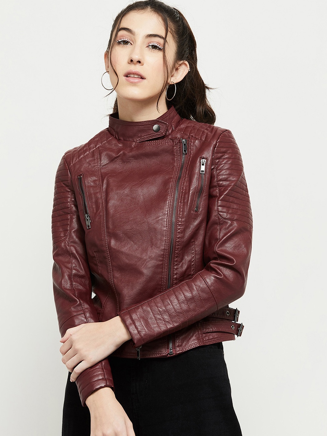 

max Women Red Biker Jacket