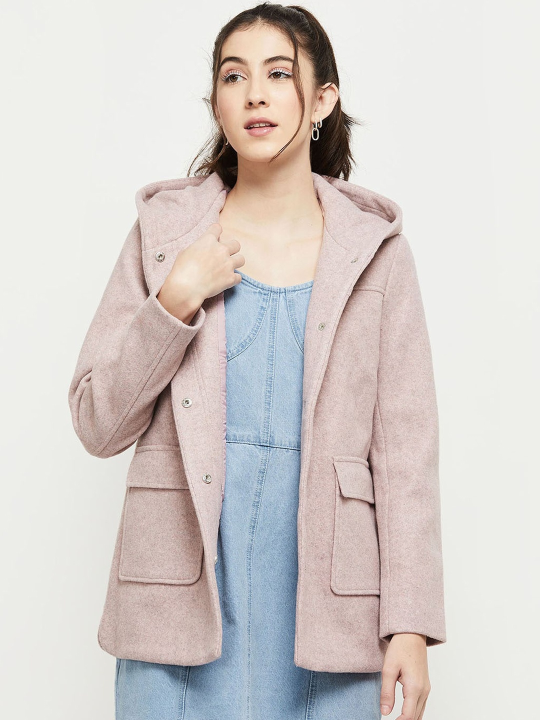 

max Women Pink Longline Parka Jacket