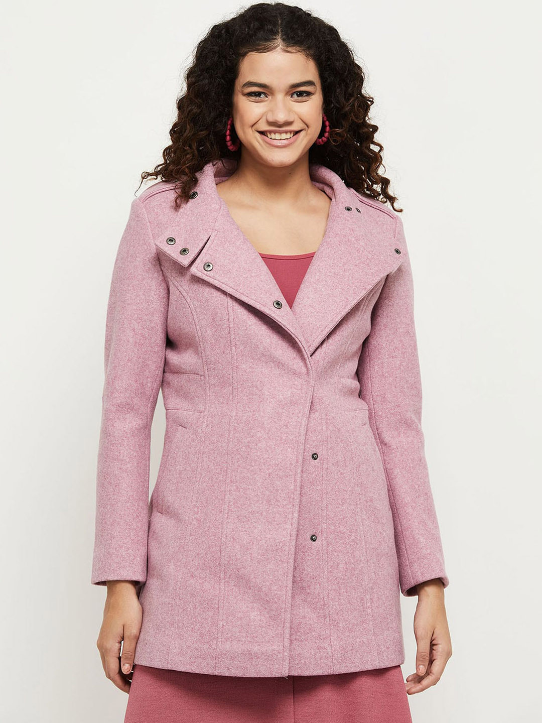 

max Women Pink Longline Trench Coat