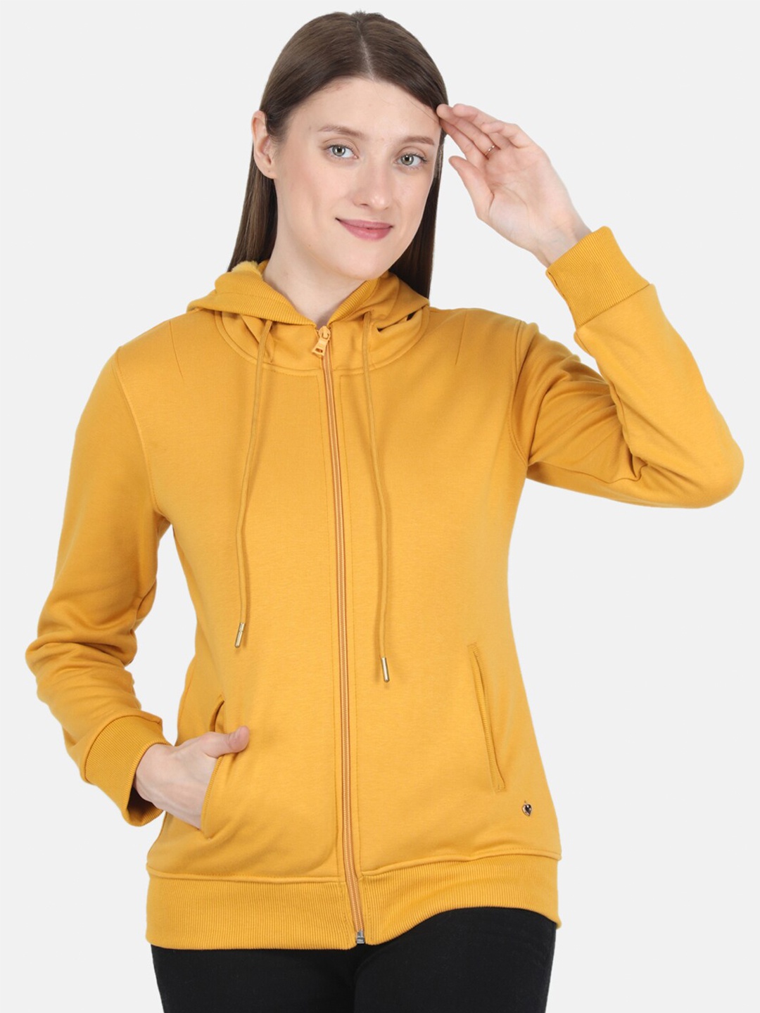 

Monte Carlo Women Mustard Hooded Sweatshirt