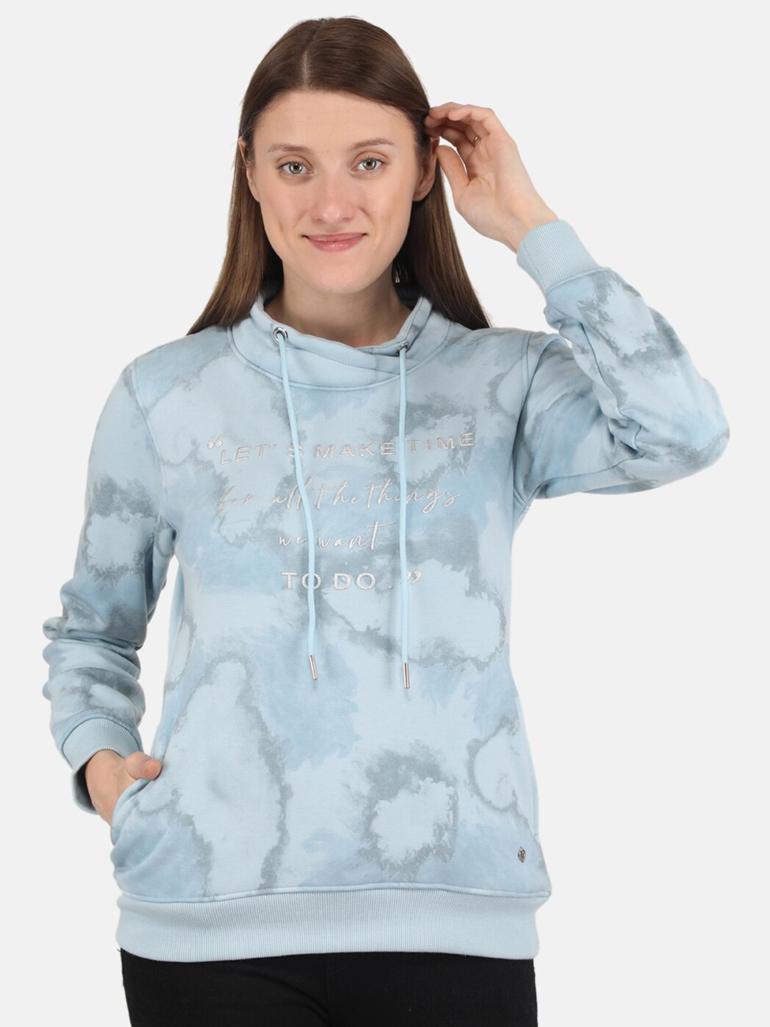 

Monte Carlo Women Blue Printed Sweatshirt