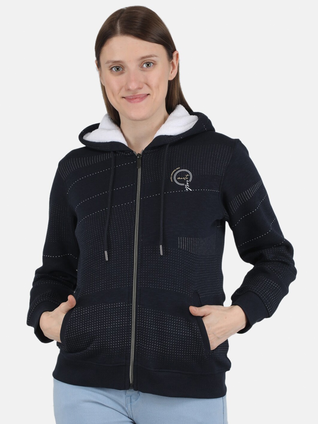 

Monte Carlo Women Navy Blue Hooded Sweatshirt