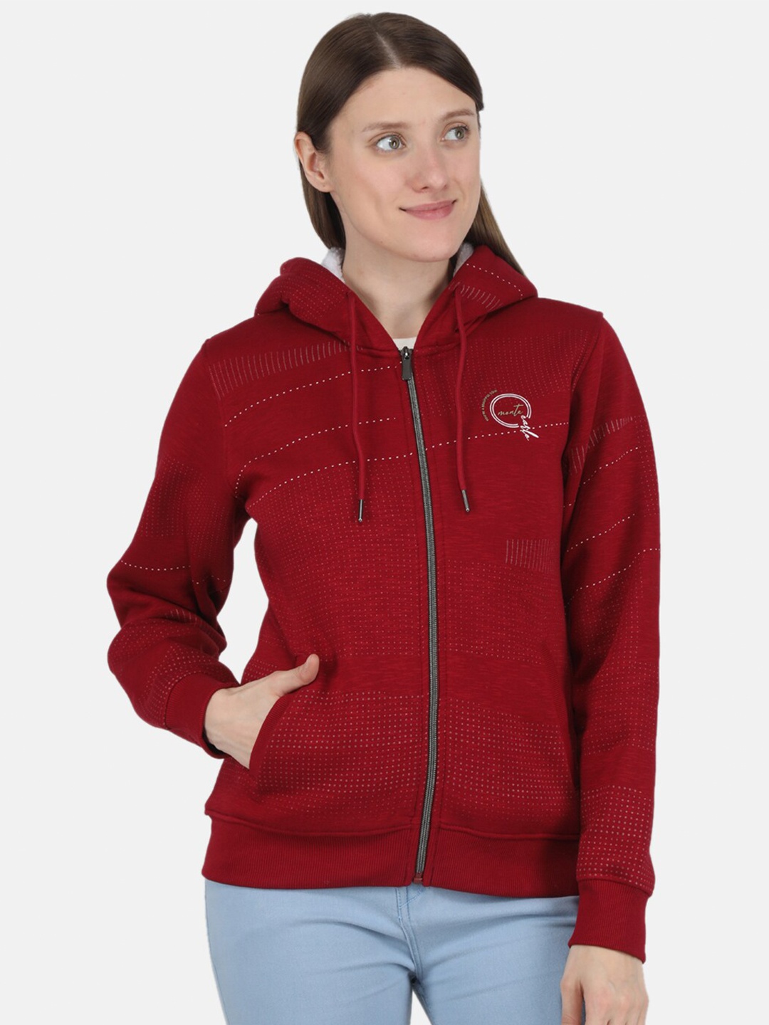 

Monte Carlo Women Maroon Hooded Sweatshirt