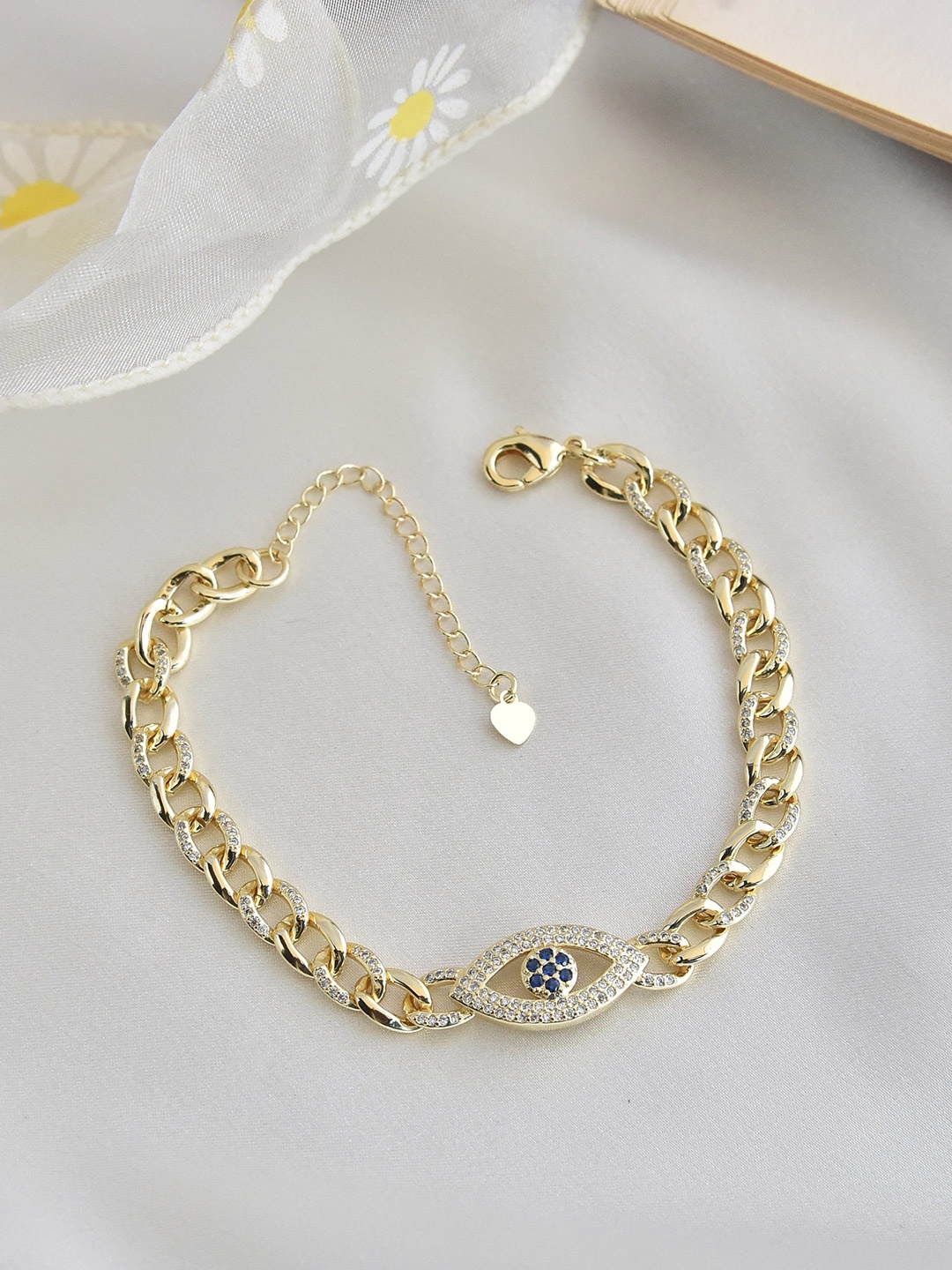 

Klissaa Women White Brass Gold-Plated Charm Bracelet