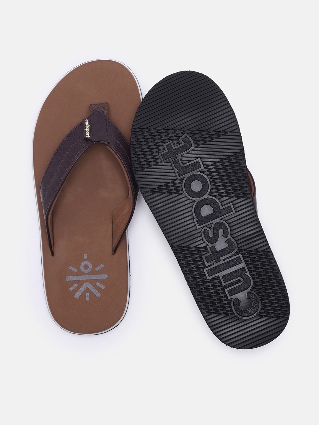 

Cultsport Men Brown Rubber Solid Thong Flip-Flops