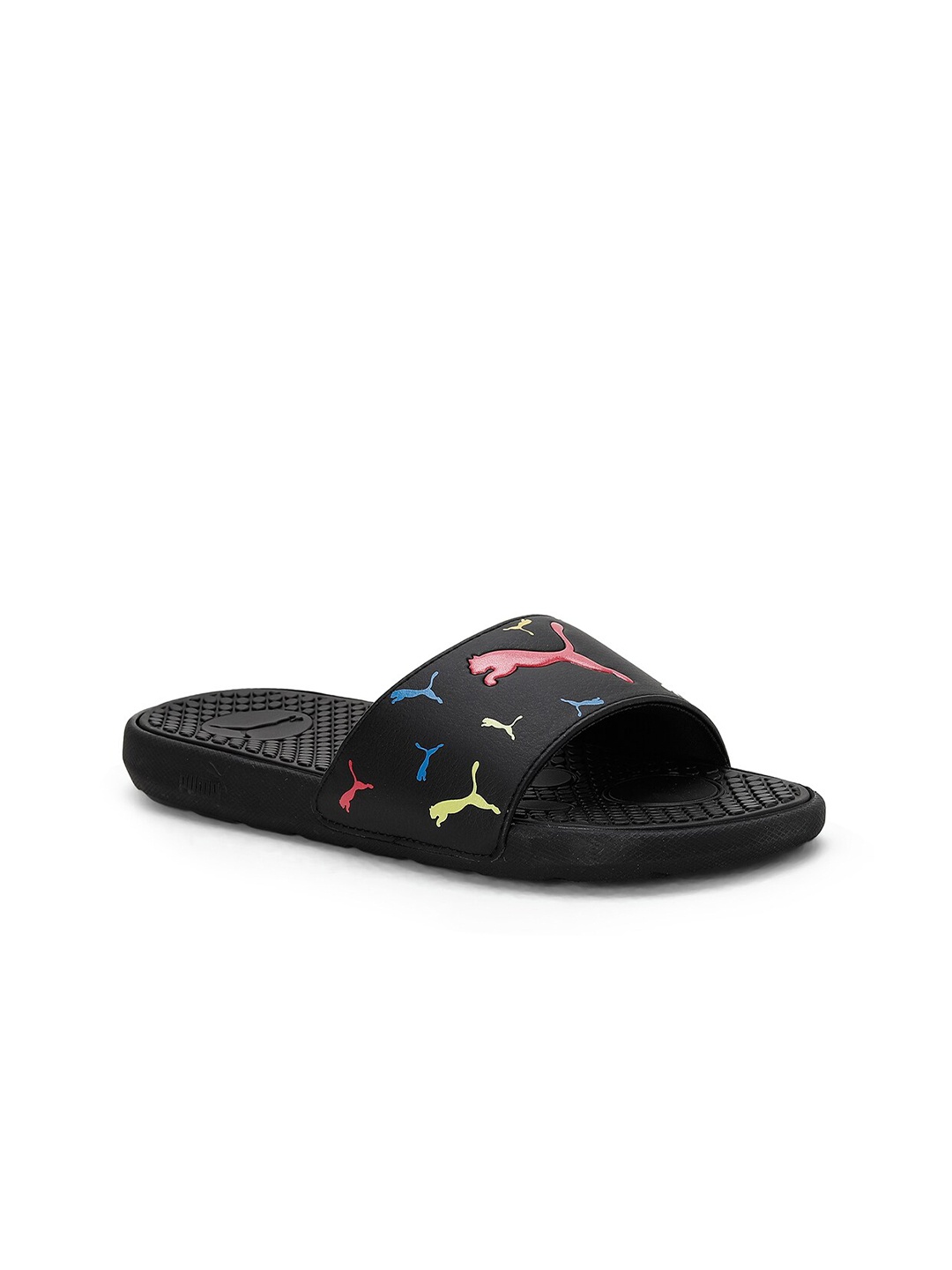 

Puma Women Black & Orange Printed Sliders