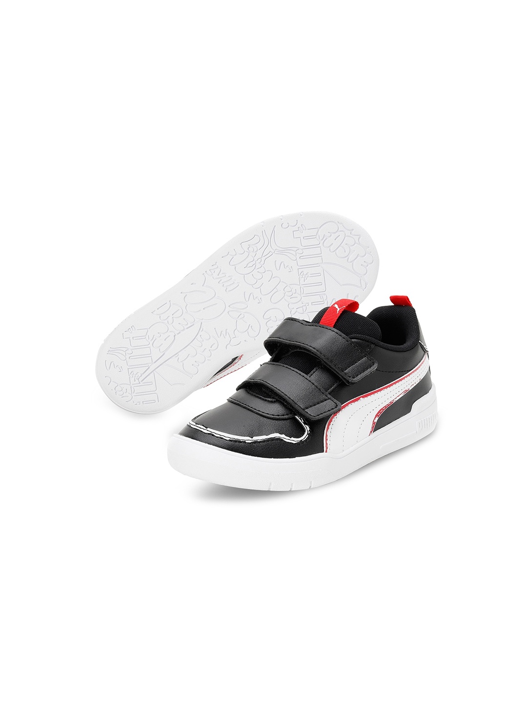 

Puma Kids Black Perforations Multiflex Home School AC Sneakers