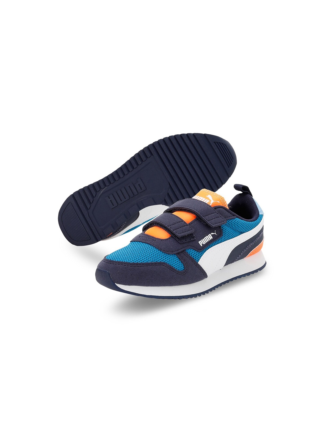 

Puma Kids Blue & Orange Colourblocked R78 Sneakers