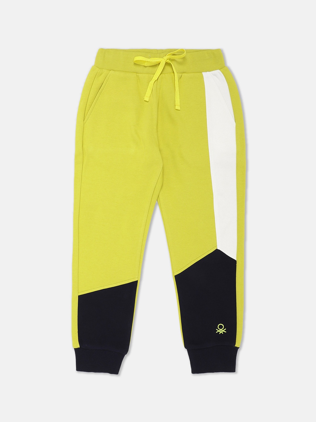 

United Colors of Benetton Boys Green & Black Colourblocked Joggers