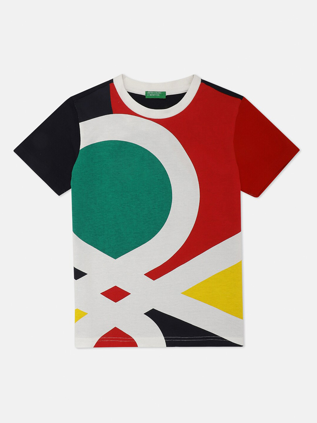 

United Colors of Benetton Boys Multicoloured Cotton T-shirt, Multi