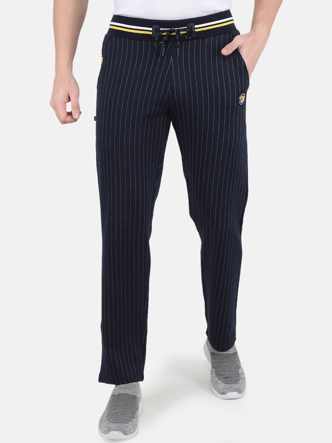 

Monte Carlo Men Navy Blue Striped Track Pant