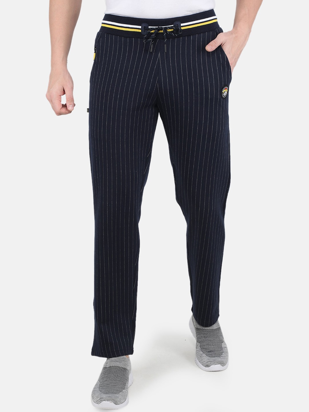 

Monte Carlo Men Navy Blue Striped Track Pant