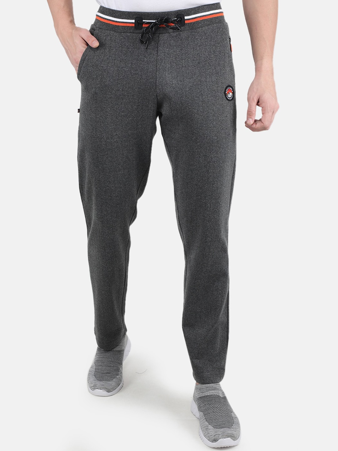 

Monte Carlo Men Plus Size Grey Solid Track Pant