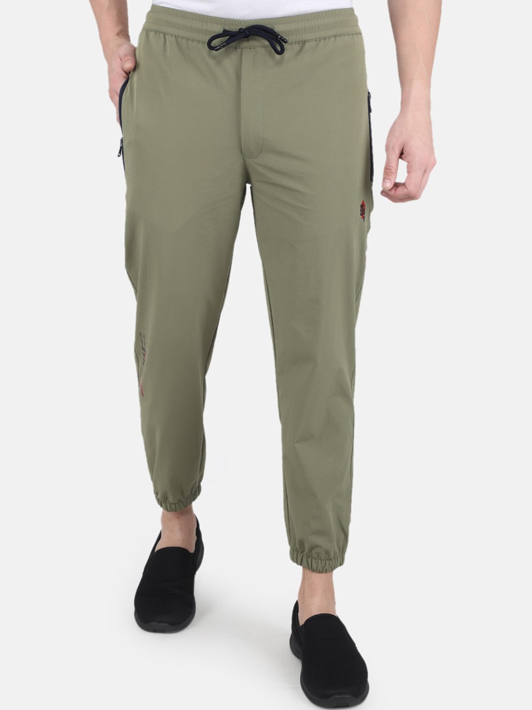 

Monte Carlo Men Plus Size Olive Solid Slim-Fit Track Pant