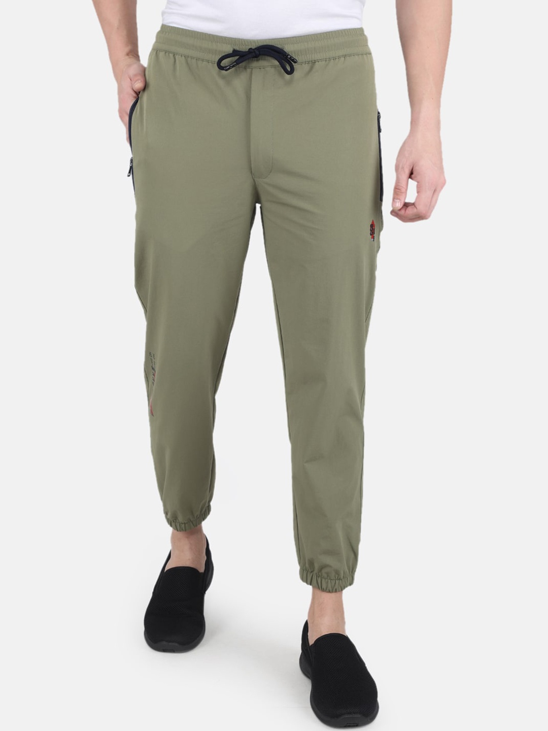 

Monte Carlo Men Plus Size Olive Green Solid Jogger Pant