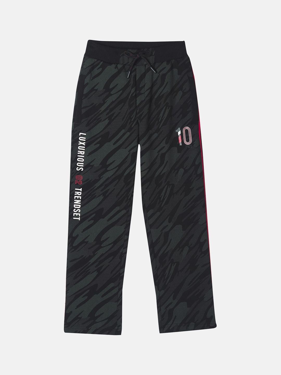 

Monte Carlo Boys Black Printed Track Pants