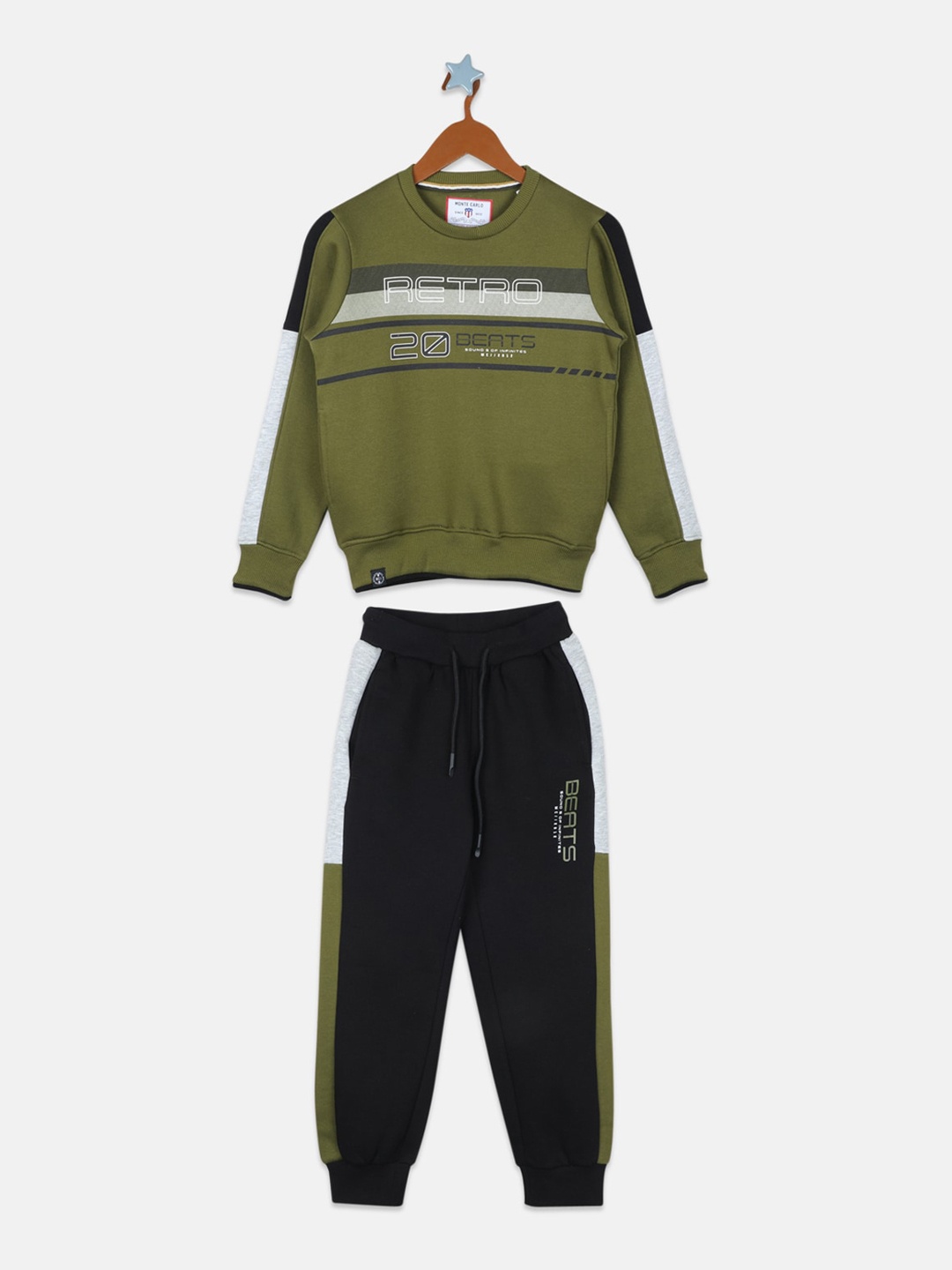 

Monte Carlo Boys Green & Black Printed Tracksuit