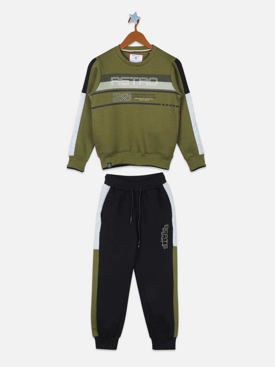 

Monte Carlo Boys Green & Black Colorblocked Tracksuits
