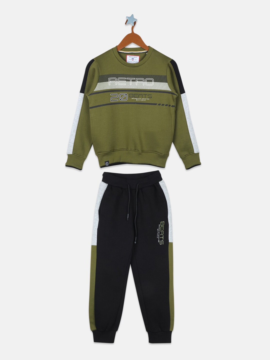 

Monte Carlo Boys Green & Black Printed Tracksuit