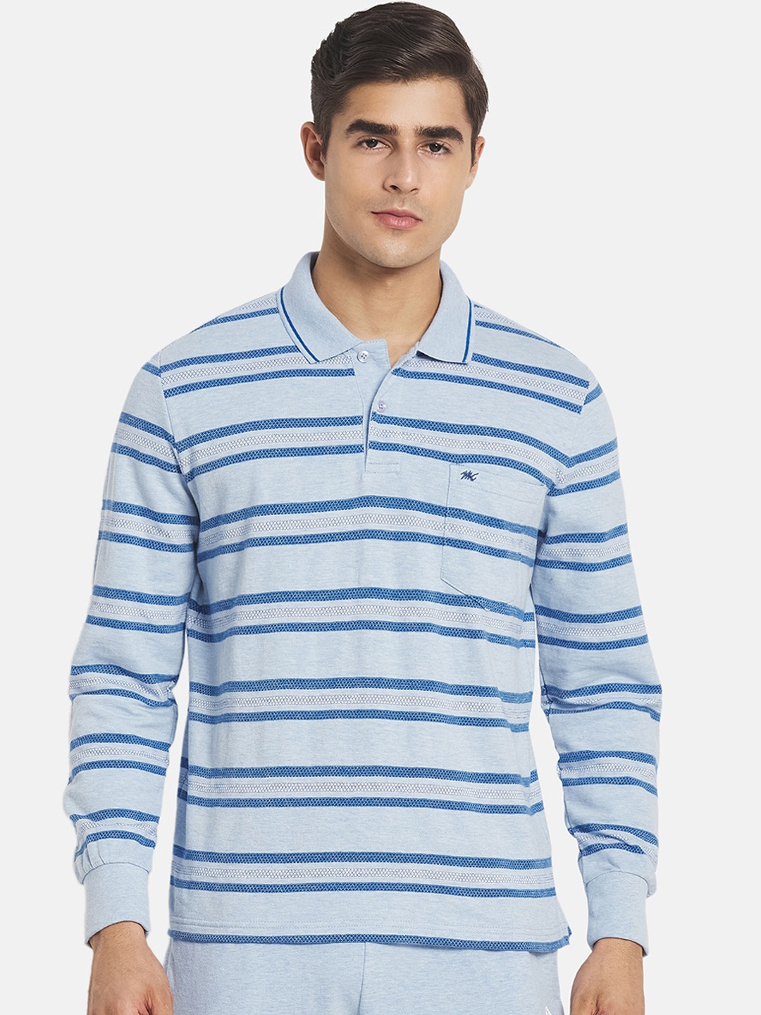 

Monte Carlo Men Blue Striped Tracksuit