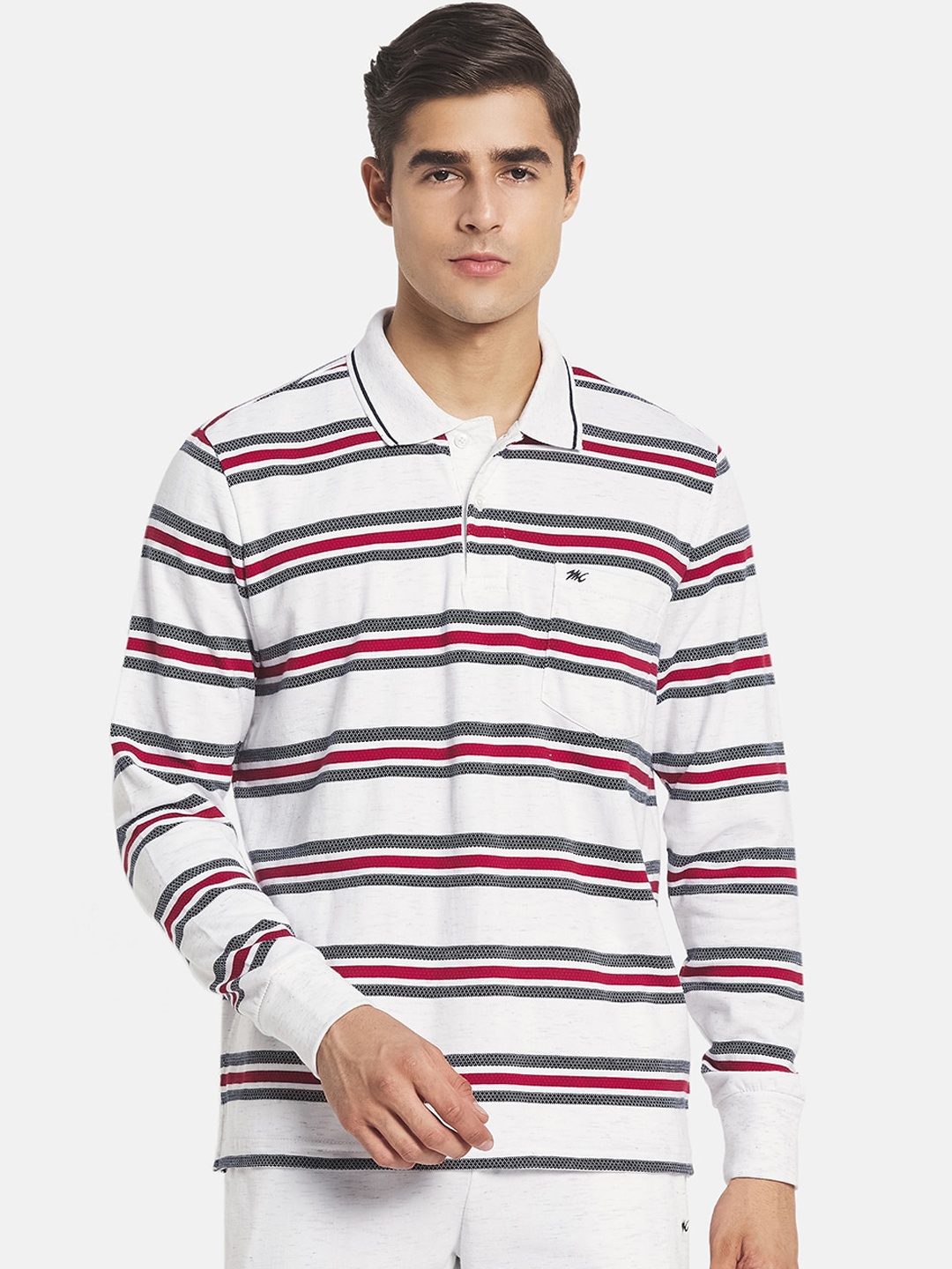 

Monte Carlo Men White & Black Striped Tracksuit