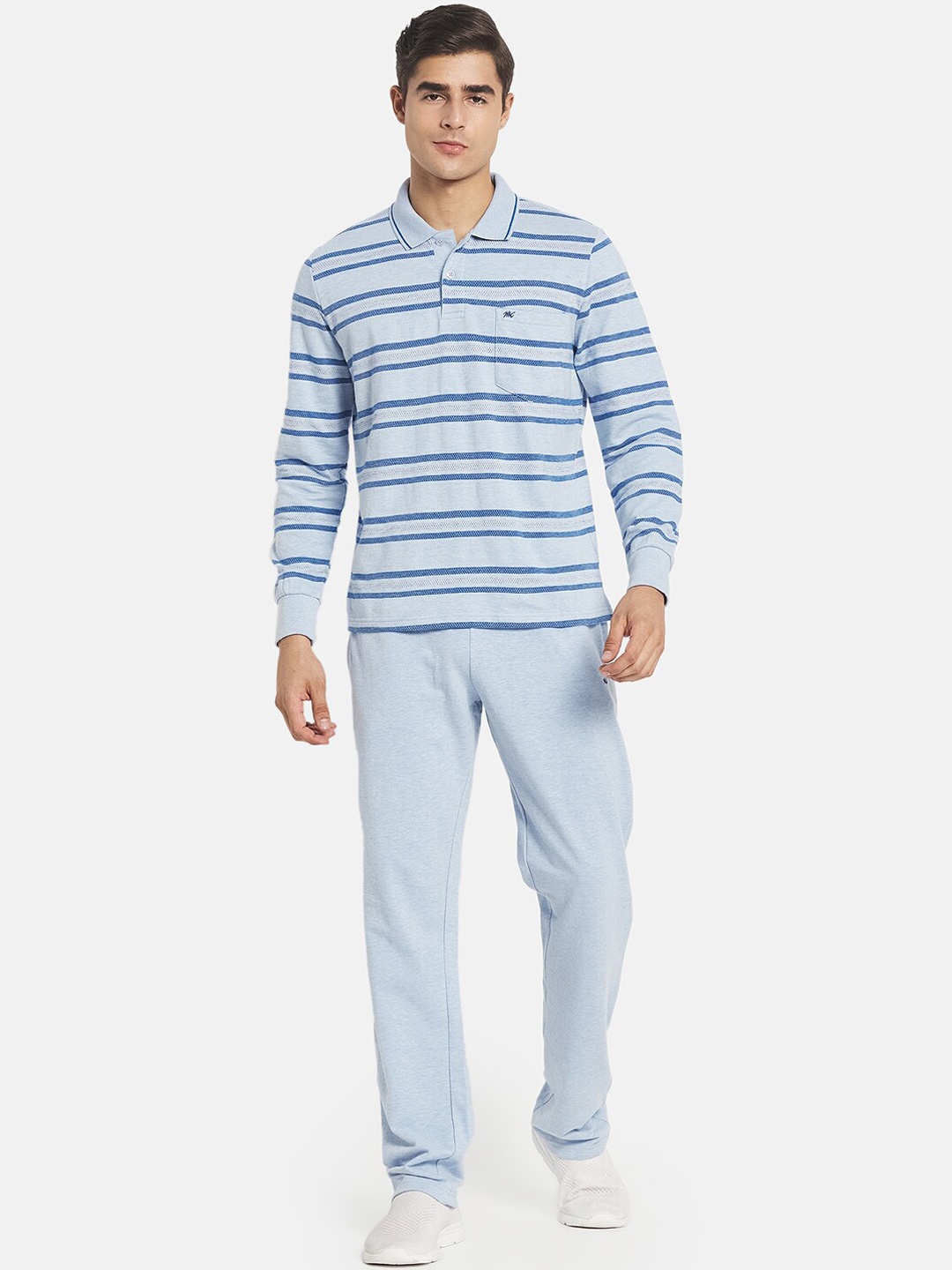 

Monte Carlo Men Blue Striped Tracksuits