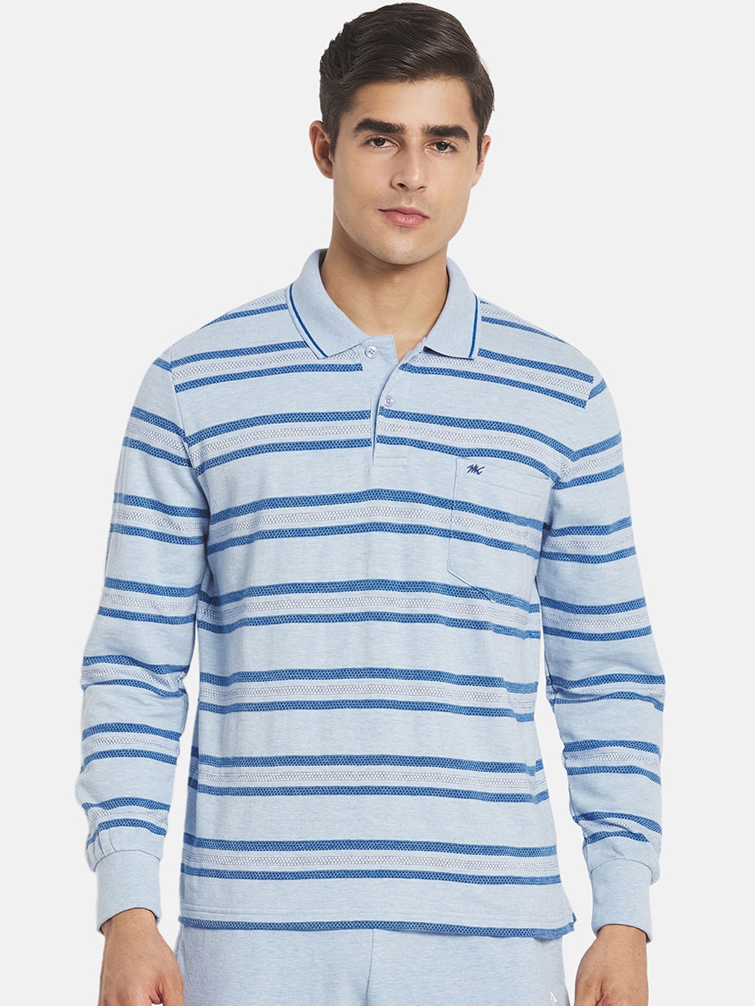 

Monte Carlo Men Blue Striped Tracksuits
