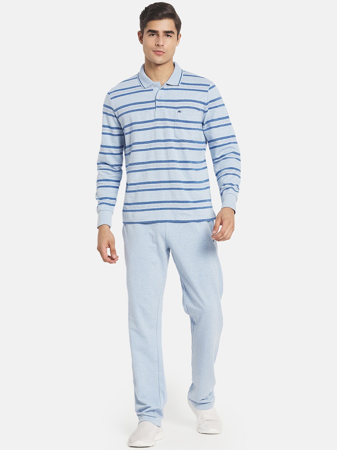 

Monte Carlo Men Blue Striped Tracksuits