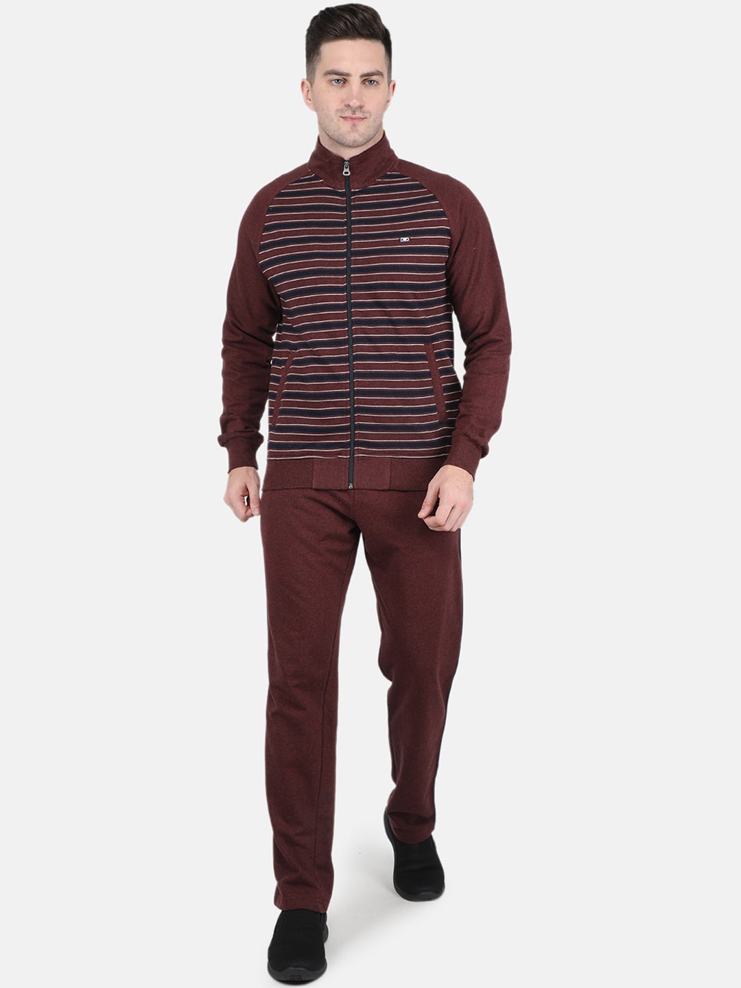 

Monte Carlo Men Maroon Striped Tracksuits