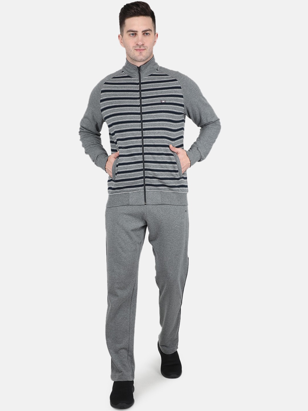 

Monte Carlo Men Grey Striped Tracksuits