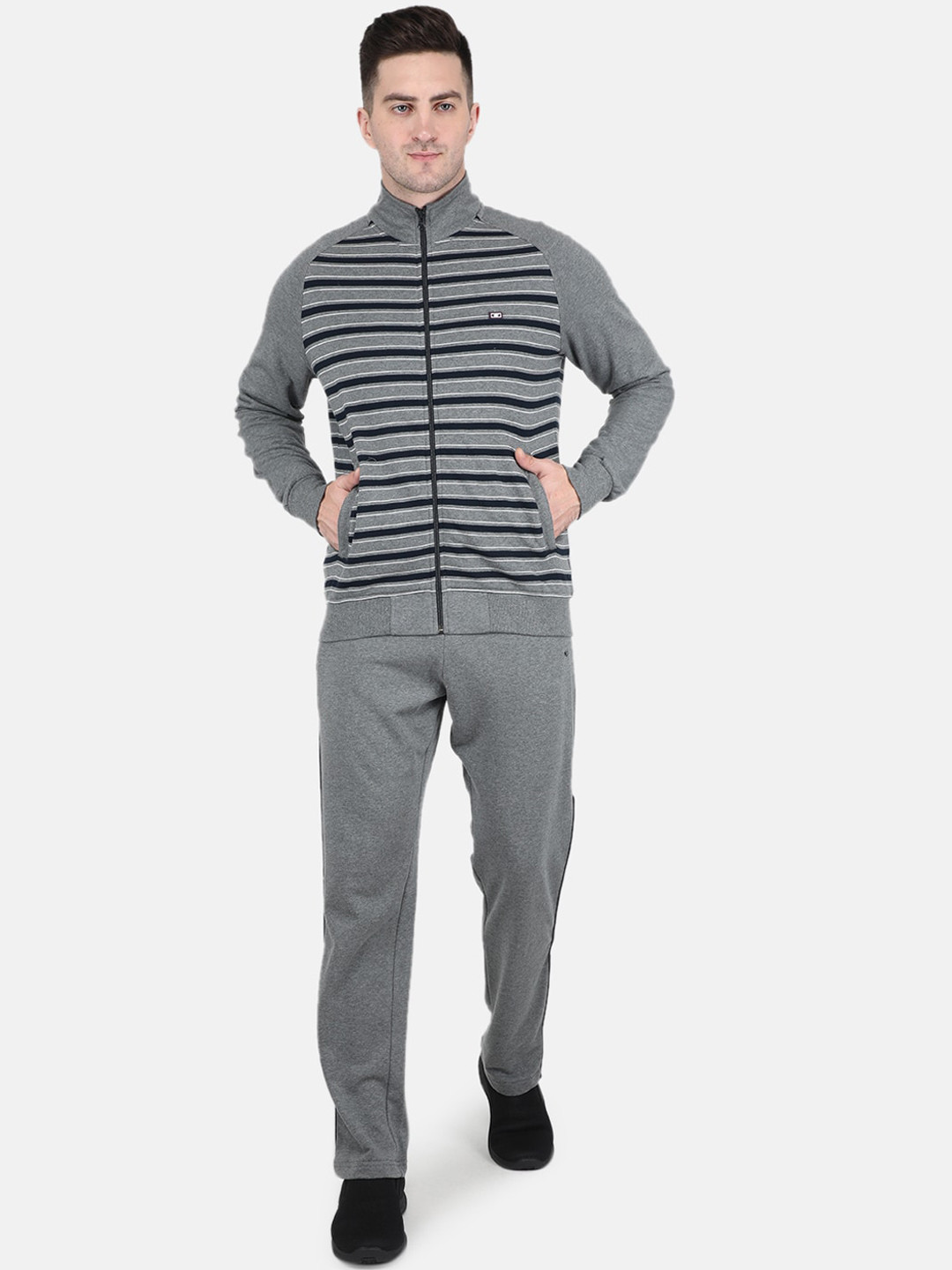 

Monte Carlo Men Grey Striped Tracksuits