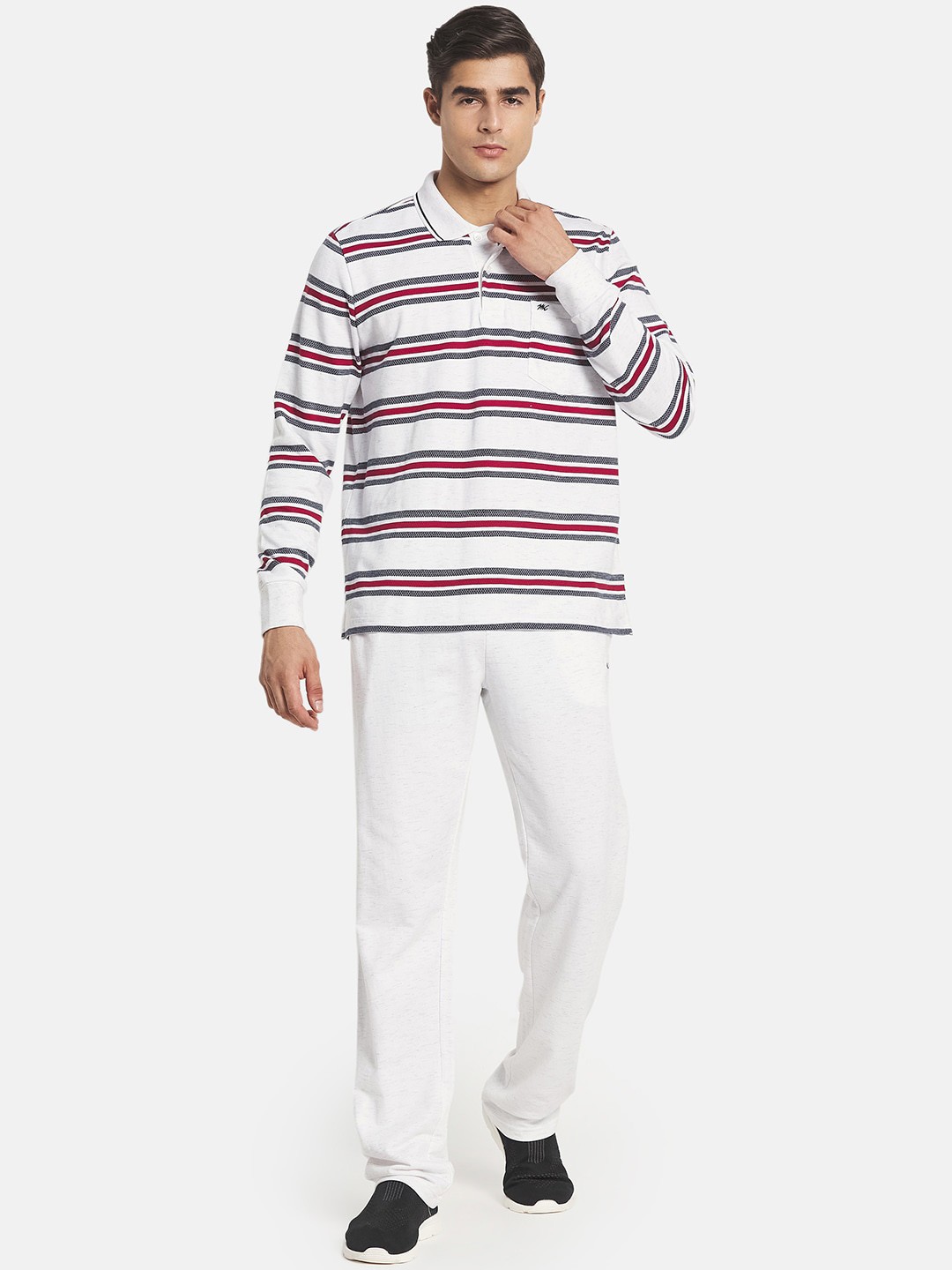 

Monte Carlo Men White & Red Striped Tracksuits