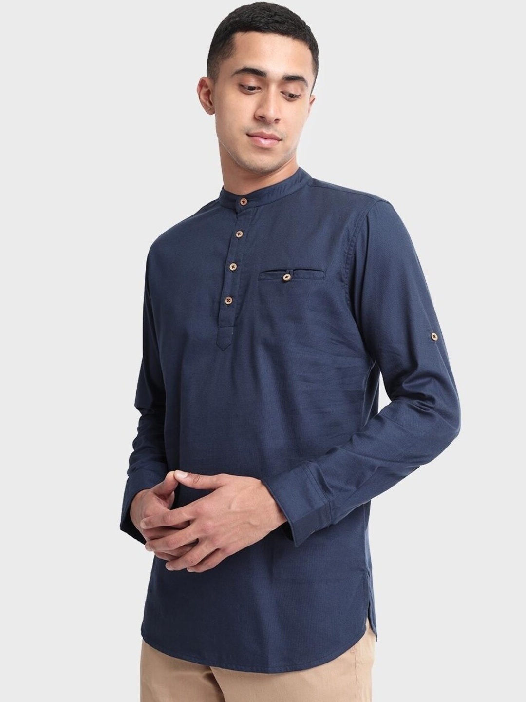 

Bewakoof Plus Men Blue Kurta