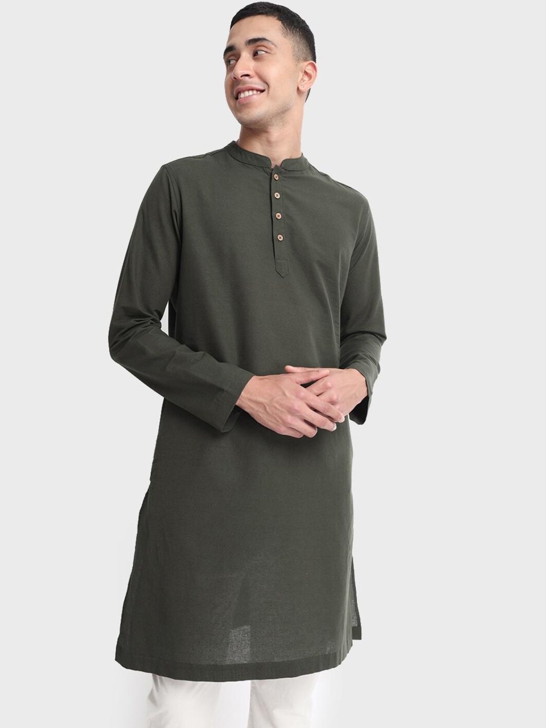 

Bewakoof Plus Men Green Kurta