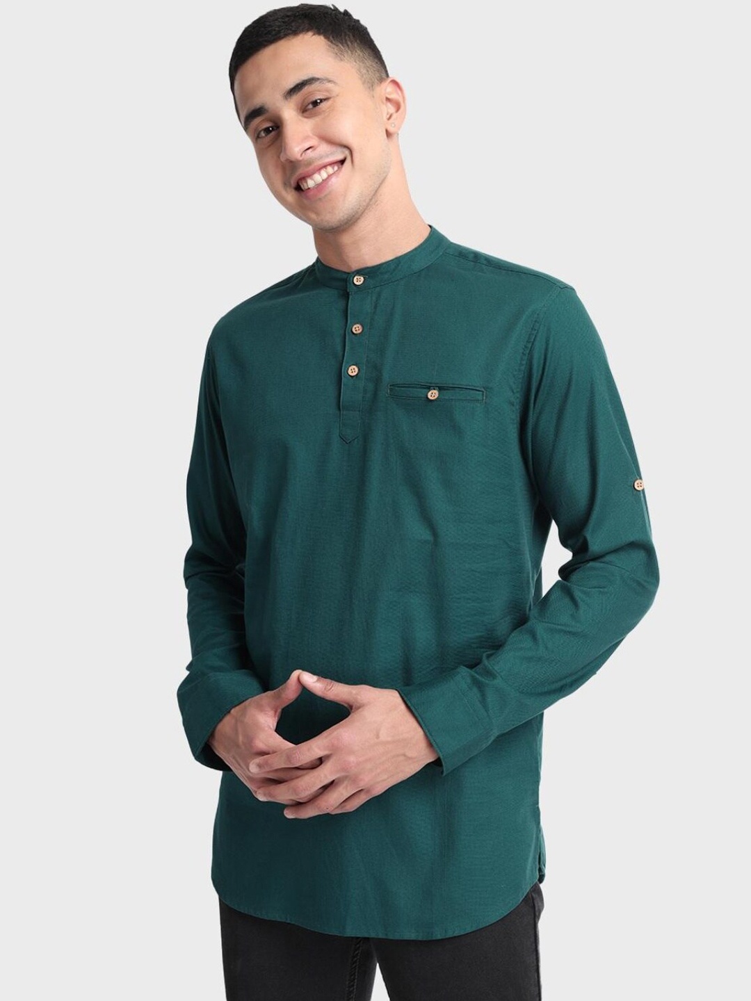 

Bewakoof Plus Men Green Kurta