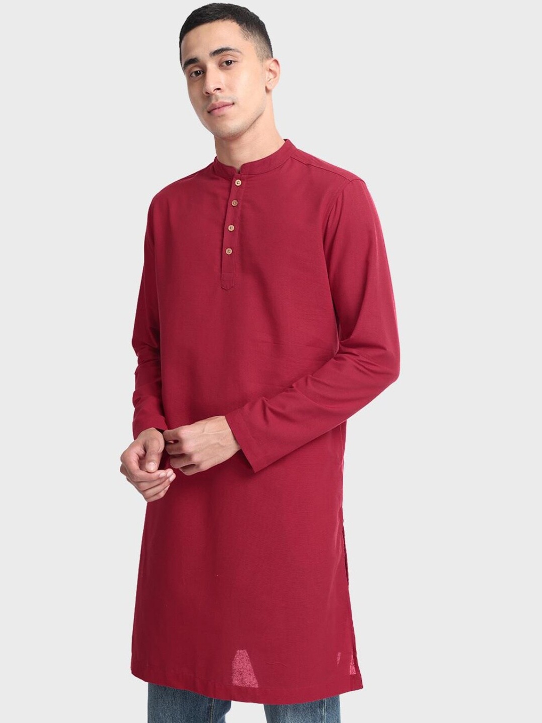 

Bewakoof Plus Men Maroon Kurta