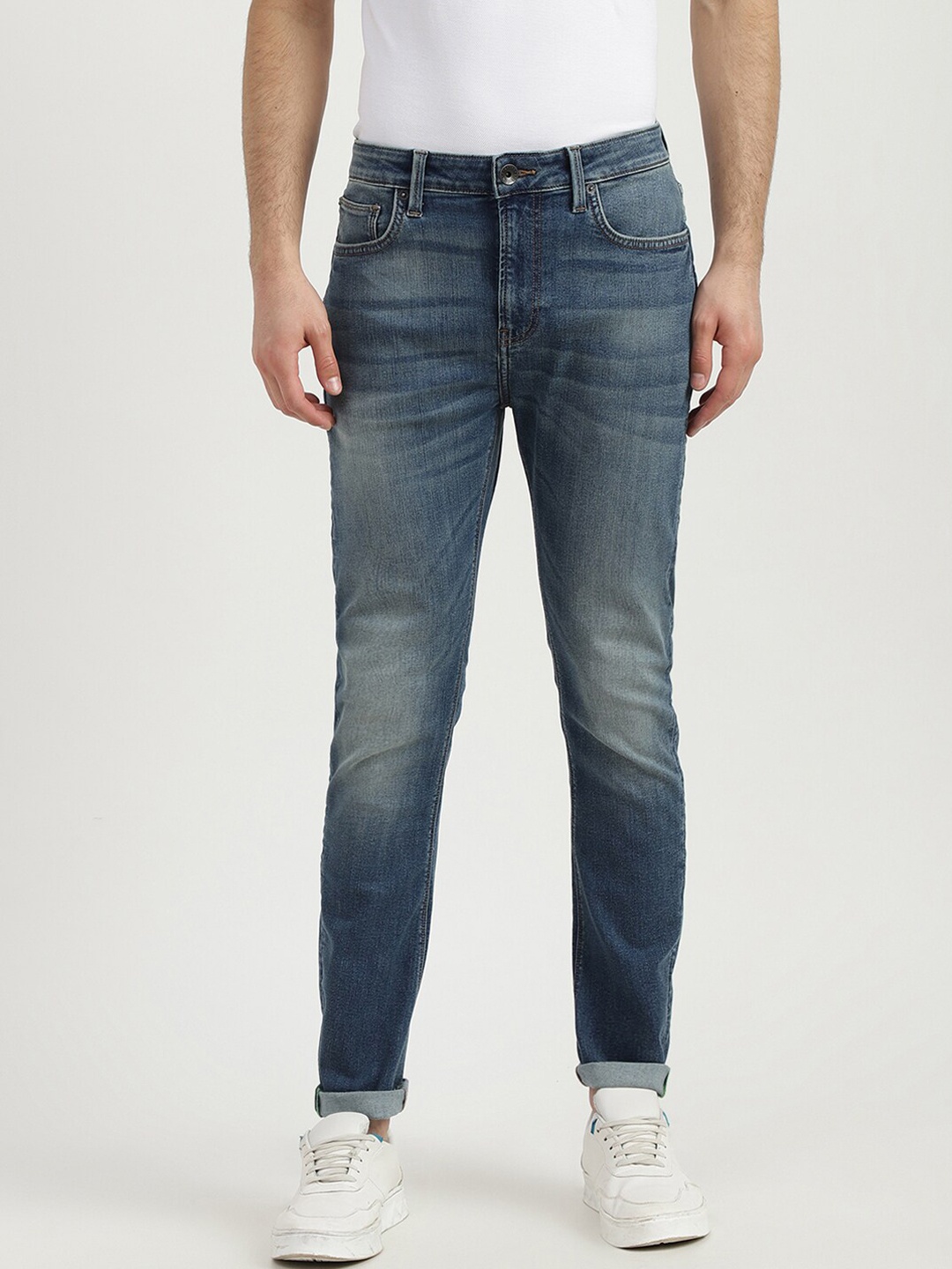 

United Colors of Benetton Men Blue Slim Fit Light Fade Medium Shade Jeans