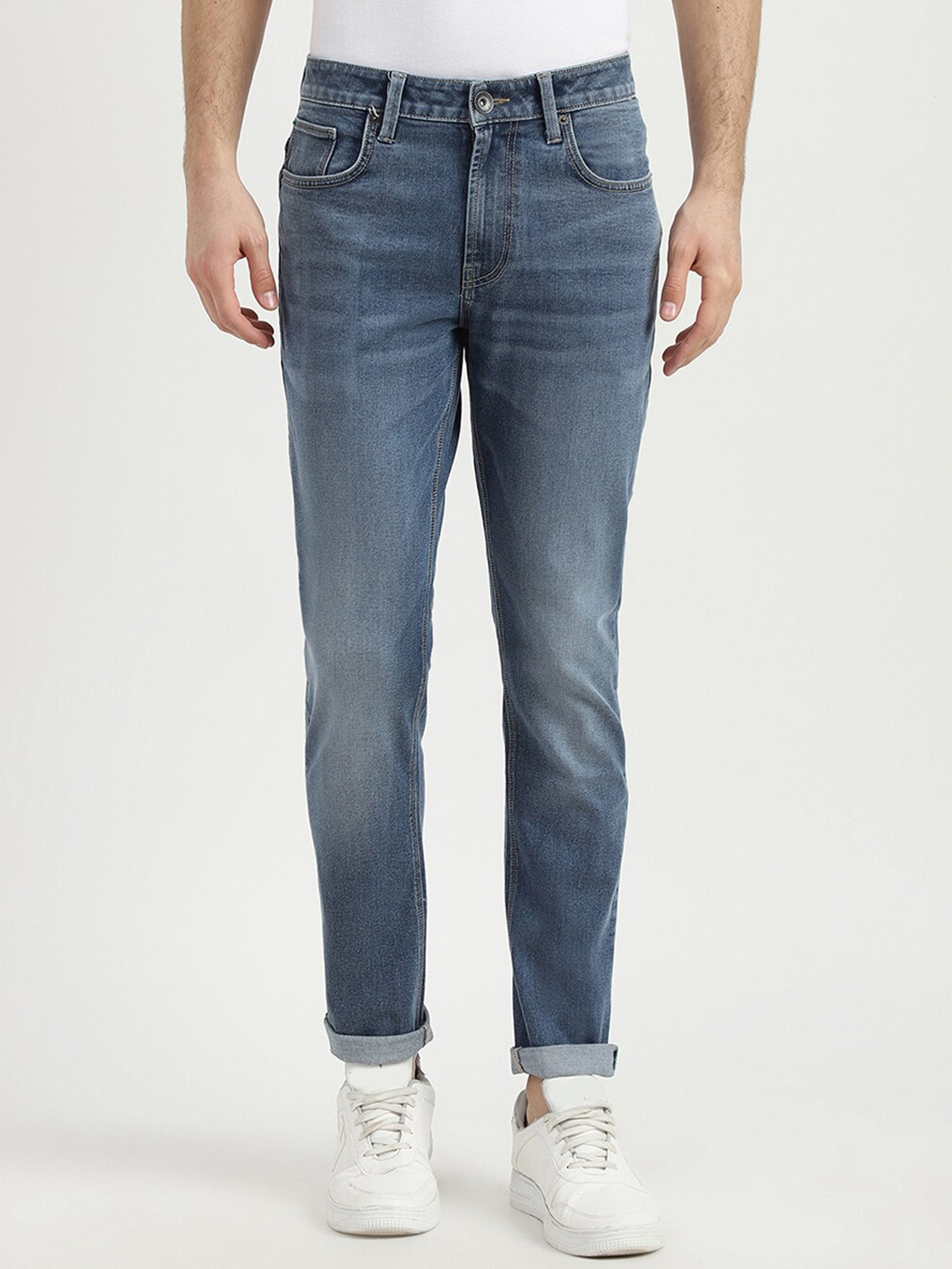 

United Colors of Benetton Men Blue Slim Fit Light Fade Medium Shade Jeans