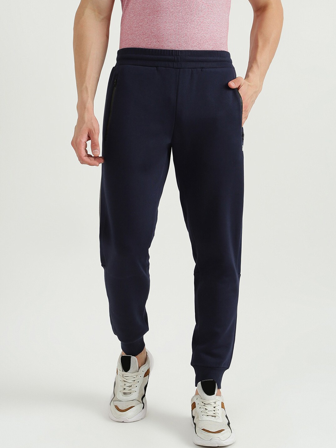 

United Colors of Benetton Men Navy Blue Solid Cotton Joggers