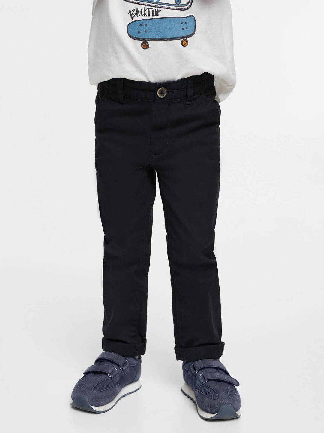 

Mango Kids Boys Black Solid Stretchable Sustainable Jeans