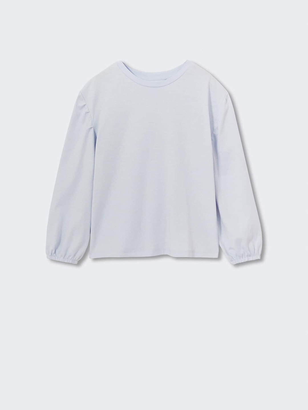 

Mango Kids Girls White Solid Pure Cotton Puff Sleeves T-shirt
