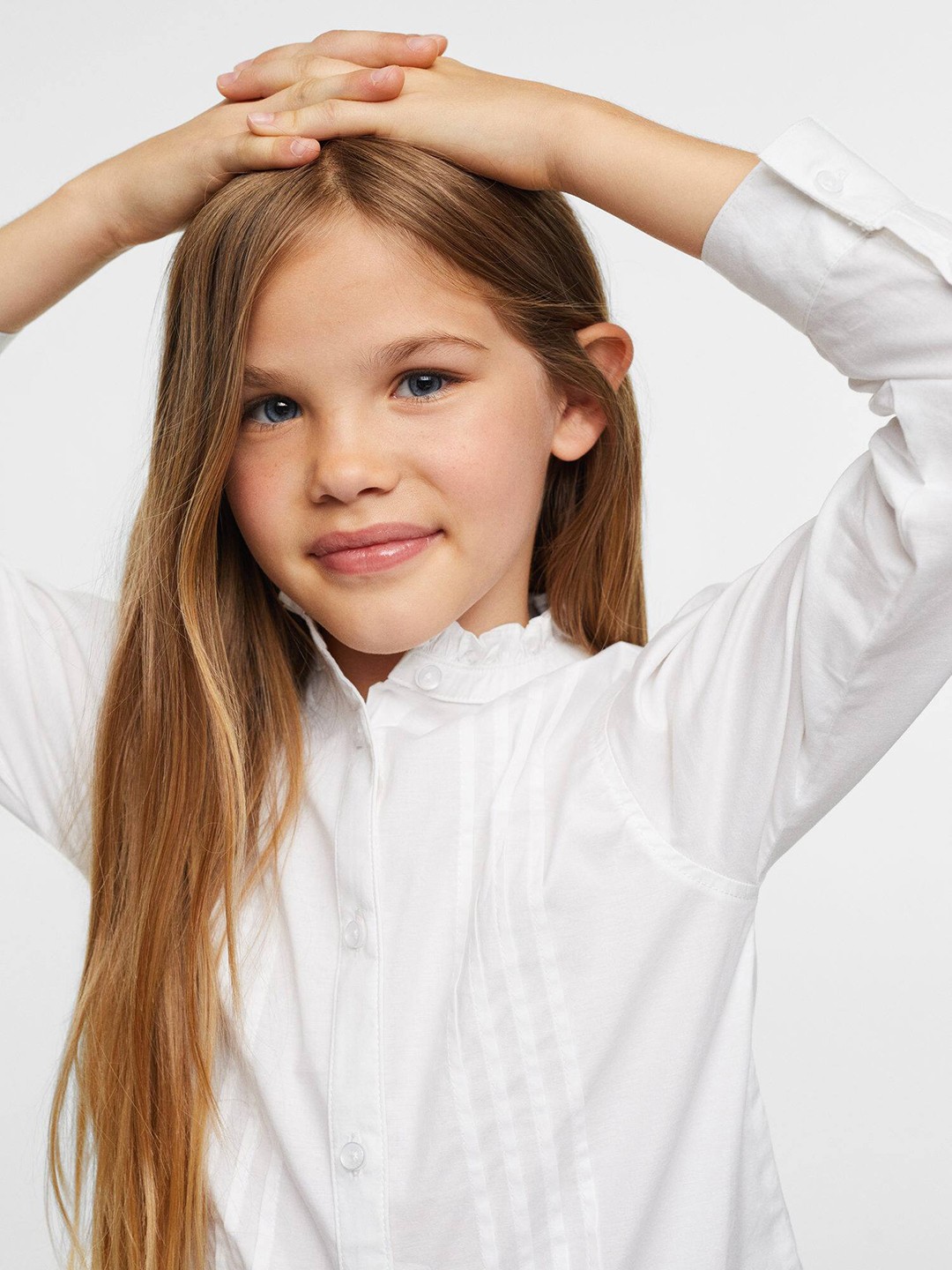 

Mango Kids Girls White Solid Sustainable Casual Shirt