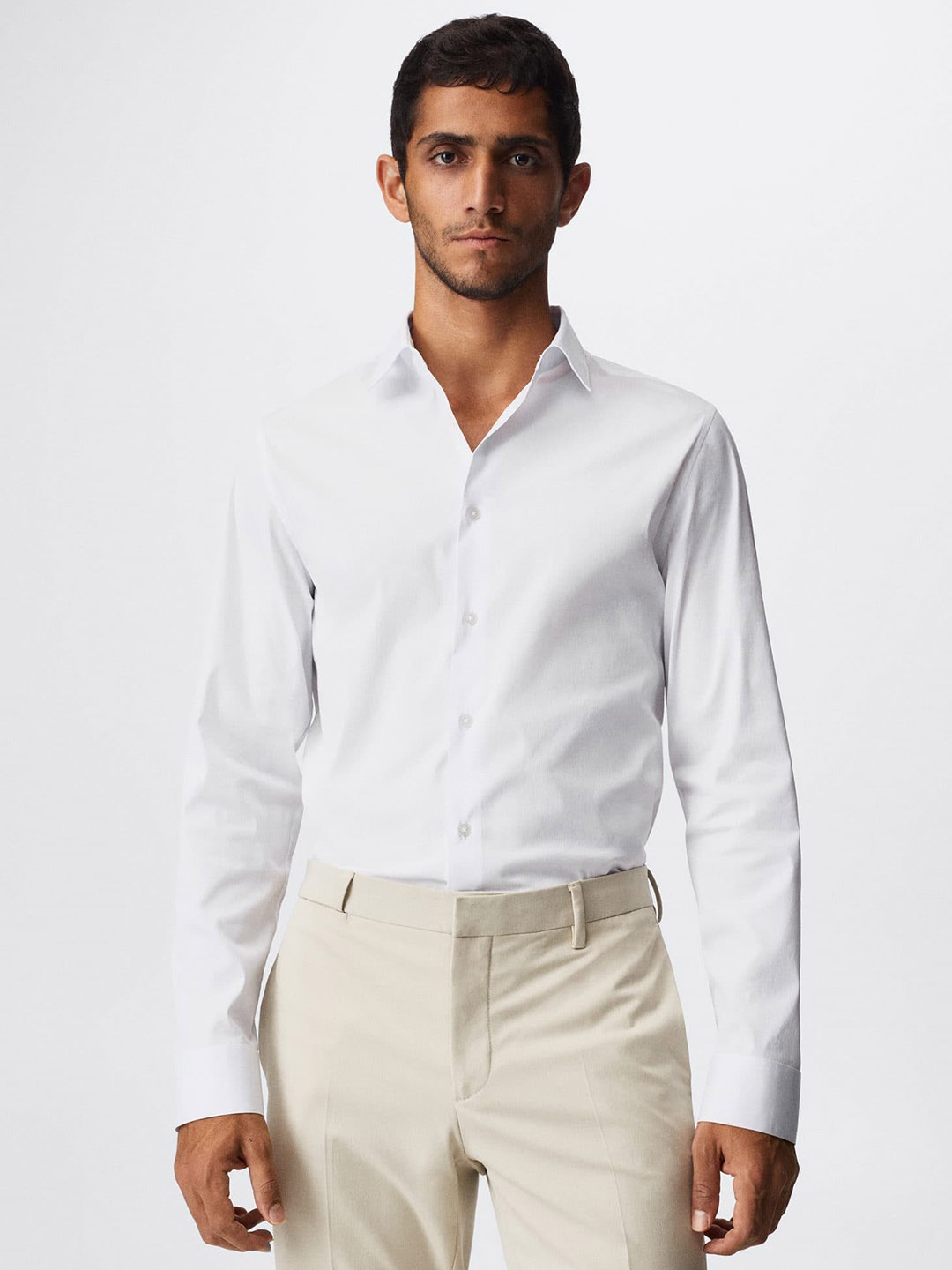 

MANGO MAN White Super Slim Fit Formal Shirt