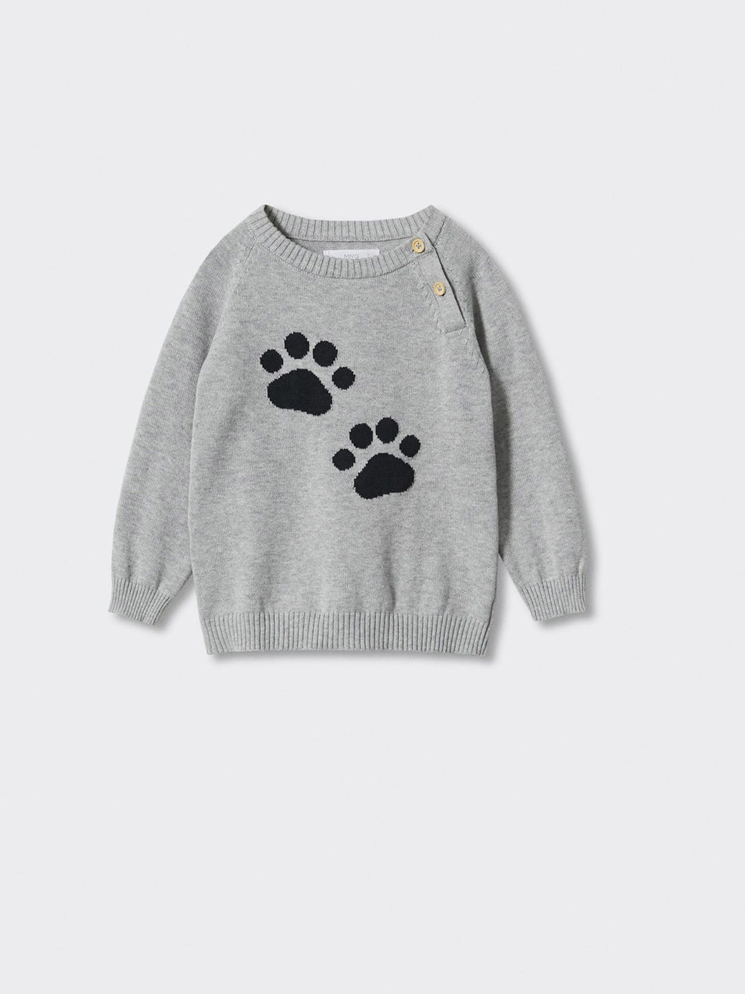 

Mango Kids Boys Grey & Navy Blue Printed Sustainable Pure Cotton Pullover