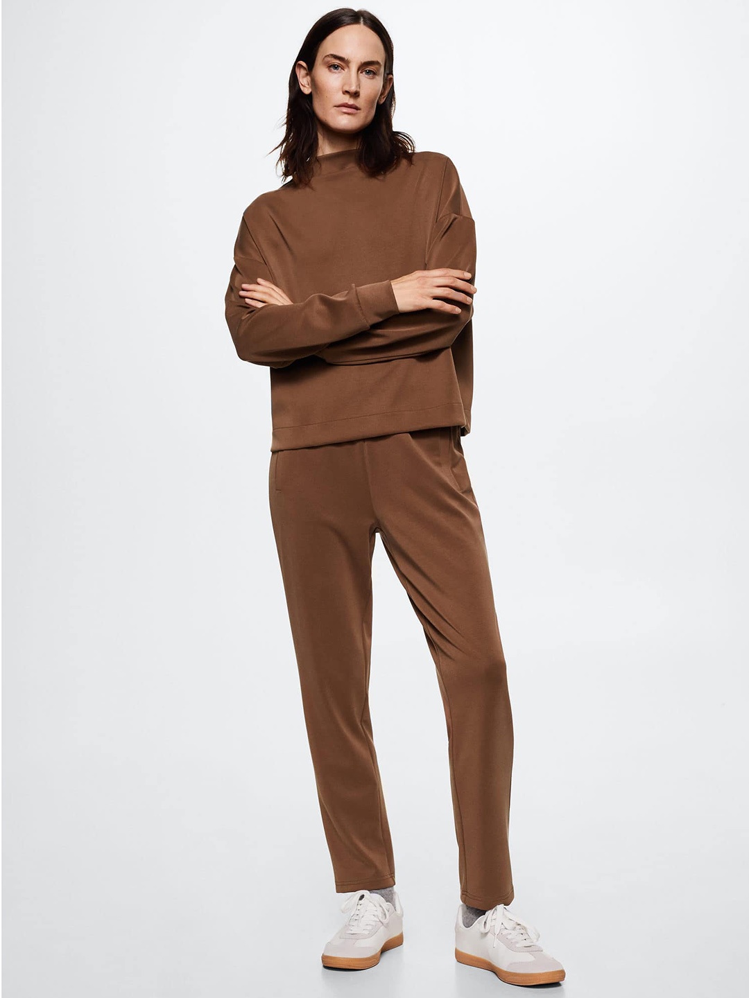 

MANGO Women Brown RegularTrousers