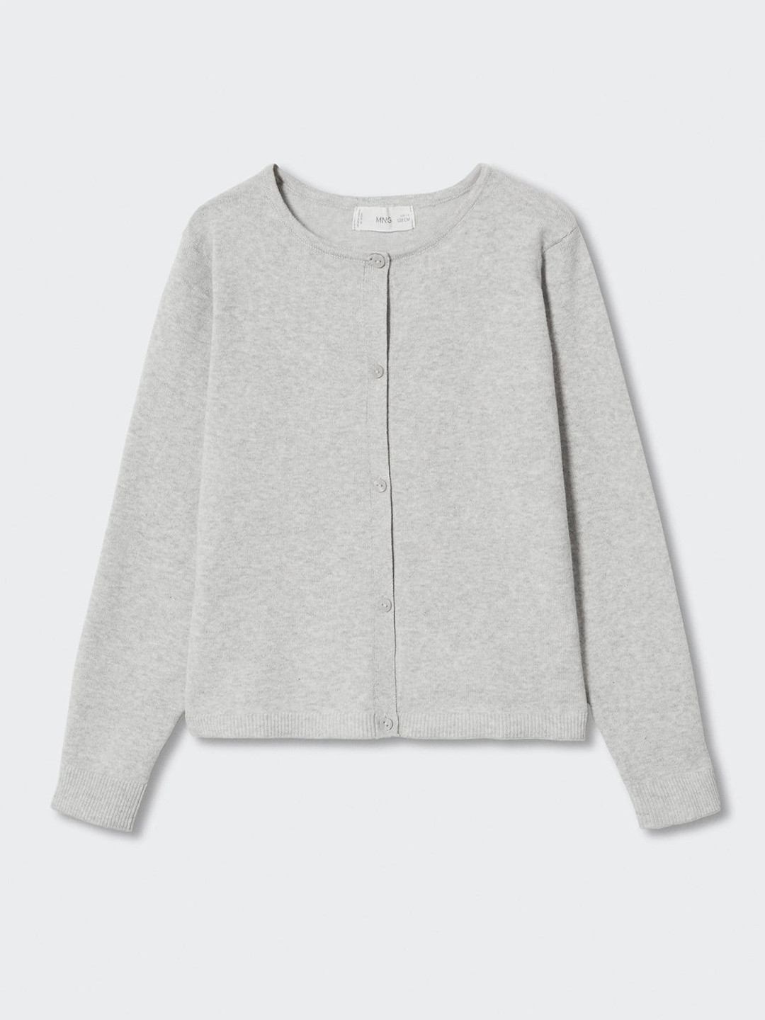 

Mango Kids Girls Grey Melange Solid Cardigan