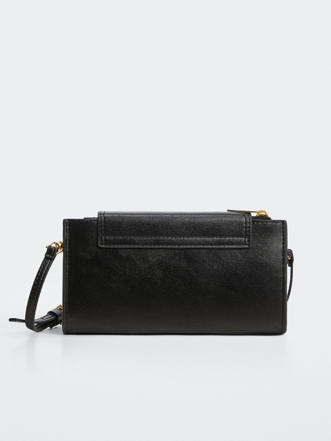 

MANGO Women Black Solid Envelope Wallet
