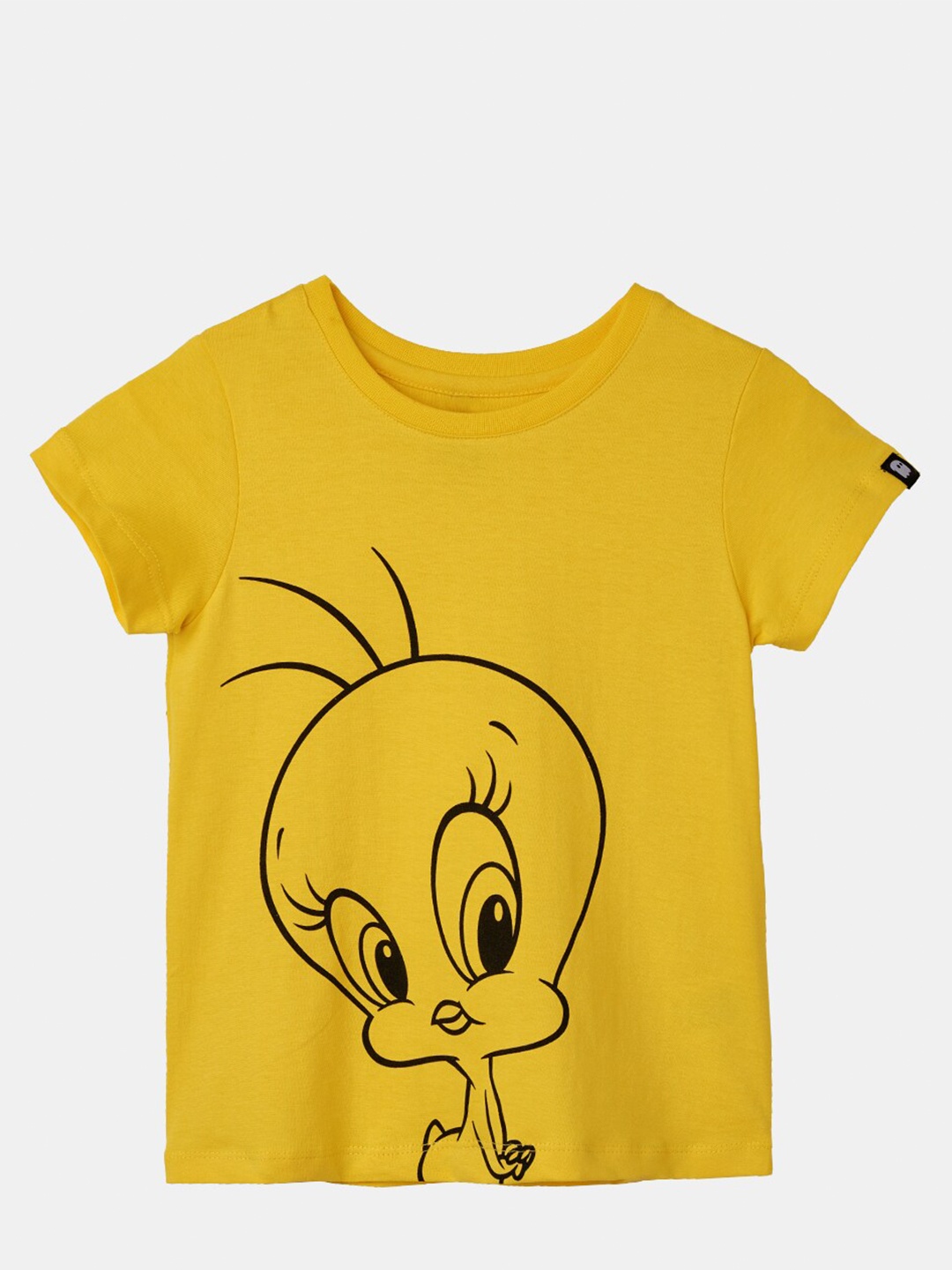 

The Souled Store Girls Mustard Yellow Looney Tunes Printed T-shirt