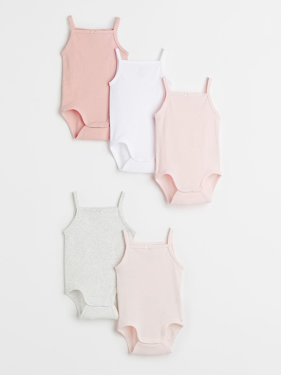 

H&M Kids 5-Pack Grey & Pink Cotton Bodysuits